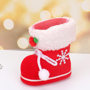 Factory <strong>Wholesale</strong> <strong>Christmas</strong> Decorations Cartoon <strong>Gift</strong> Boots Hot Sale Santa Boots Plush Candy Packaging Boots - Product Image 1