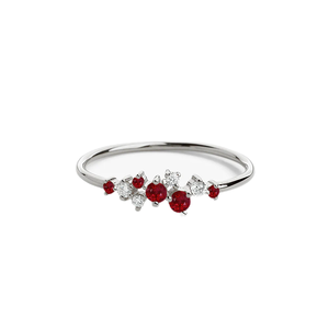 Sang Trọng Phổ Biến 14K Vàng Mạ Của Ruby Và Kim Cương Cụm Nhẫn 925 Sterling Bạc Phụ Nữ Zirconia Đồ Trang Sức Mỹ Nhẫn - Product Image 5