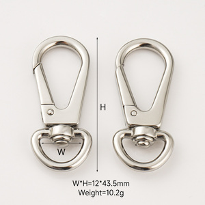 Toptan çok fonksiyonlu paslanmaz çelik 8mm <span class=keywords><strong>Metal</strong></span> yaylı kanca toka 12mm çanta askısı döner çanta için basmalı klips <span class=keywords><strong>Metal</strong></span> baskı kanca - Product Image 6