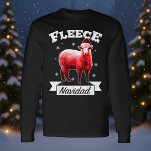 T-shirt à manches longues en polaire Navidad Christmas Sheep Lamb Pun - Product Image 3