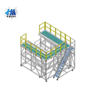 Escaliers, passerelles, plateformes de travail, échelles pliantes en aluminium pour la sécurité industrielle, avec accessoires, pieds, niveleurs, pour la découpe et le soudage