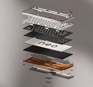 Neo75 cu Anodized Bạc nhôm tùy chỉnh cơ khí bàn phím RGB Backlit chơi game Bàn phím Ba chế độ - Product Image 3