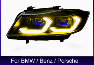 Faro a LED bicolore per BMW Serie 3 E90, modifica gruppo ottico 05-12, luce di marcia diurna a flusso, 12V 50W 3500lm, Nuovo - Product Image 3