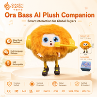 Peluche IA Orange Mini Monstre avec Bottes Jaunes, Réponse Tactile Vibrante, Clonage Vocal 50+ Langues, Mémoire Longue Durée, WiFi 2.4G