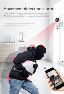 Robot interkom dua arah, deteksi gerakan 1080P baterai 3600mAh kamera WiFi penglihatan malam jernih - Product Image 6