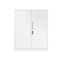Armoire de classement en acier à double porte, réglable, stratifiée, grande capacité, durable, moderne, verrouillable, pour bureau à domicile et atelier, avec serrure à clé