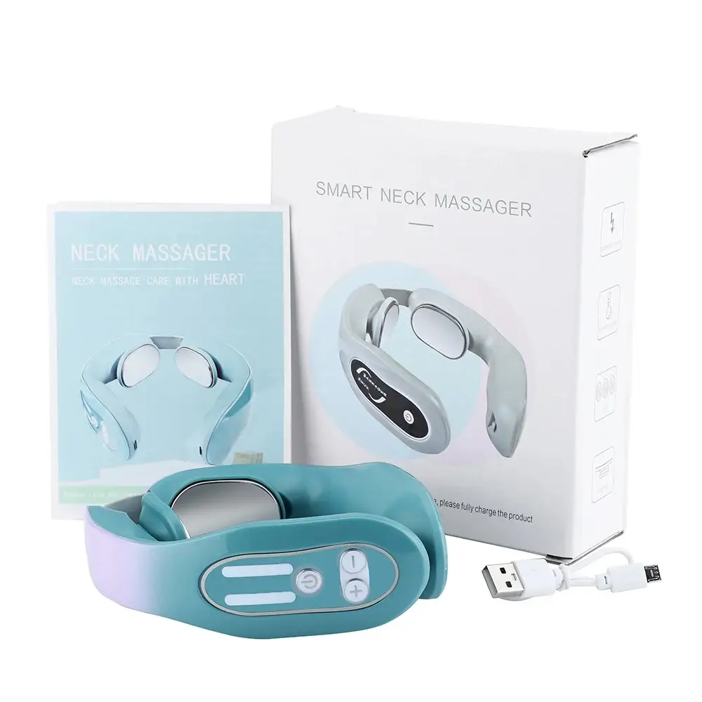 Produits les plus vendus Masseur de cou portable à impulsion électrique EMS Instrument de chauffage de massage cervical Santé personnelle