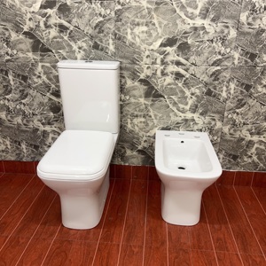 Sang trọng phong cách Châu Âu hai-mảnh gốm nhà vệ sinh Set vuông <span class=keywords><strong>commode</strong></span> dual-tuôn ra tầng gắn Bát P-trap cupc chứng nhận cho nhà - Product Image 4