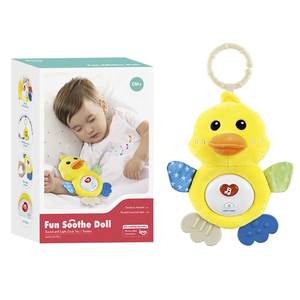 Кукла Успокаивающая со звуком и светом, мягкая мультяшная кукла-утка, электрическая музыкальная Успокаивающая, Успокаивающая комфорт, детская игрушка для сна для новорожденного - Product Image 6