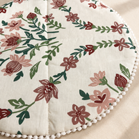 Coussins de siège ronds d'extérieur 100% lin, coussins de canapé, coussin de chaise, coussin de sol imprimé floral personnalisé, fabricant
