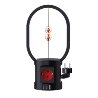 Multiprise créative 2026 avec interrupteur et lampe de chevet intégrée, 1 port USB et 2 ports de charge rapide Type-C, normes allemande/coréenne