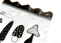 Sacs Ziplock en PE de qualité alimentaire imprimés par gravure personnalisée, résistants au congélateur, pour le stockage de salades en cuisine, sacs refermables réutilisables avec zone d'écriture