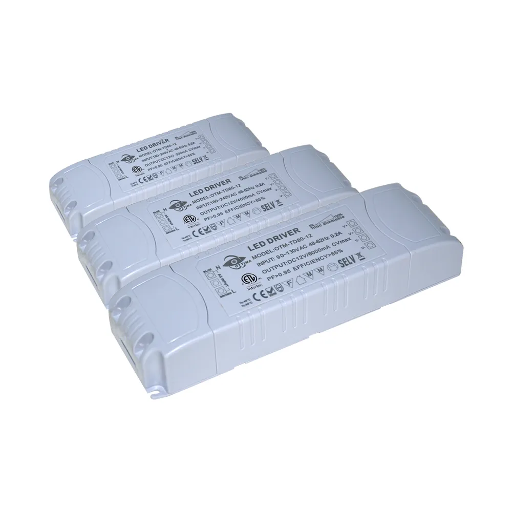 CE UKCA SAA ETL 20w 30w 40w 50w 60w 80w 100w 12V 24V TRIAC dimmable phase cut dimmable CV LED Driver alimentation