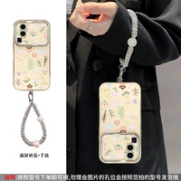 Coque de protection magnétique en TPU avec support et chaîne, finition électroplaquée 6D, pour iPhone 17/16/15/14/13/12