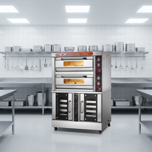 Forno Elettrico Commerciale a Doppio Piano con 4 Teglie e Fermentatore a 10 Teglie per Pane e Toast, Controllo Digitale, 1 Anno di Garanzia - Product Image 1