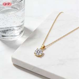 สร้อยคอทองเหลืองชุบทอง 18K พร้อมจี้เพชรทรงกลมคุณภาพ AAA สำหรับผู้หญิง เครื่องประดับแฟชั่นสำหรับวันครบรอบ - Product Image 6