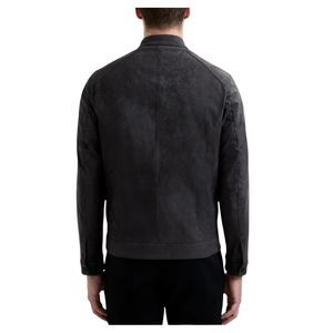 <b>Men</b> Premium Sheepskin Suede Slim-Fit Formal Bomber <b>Jacket</b> | Canvas | Real Nylon Lining | Leather Flight Pilot <b>Jacket</b> Front Logo - Product Image 4