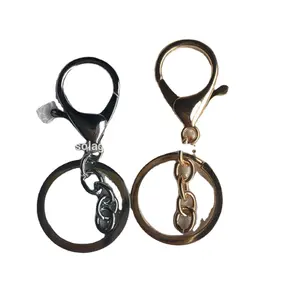 30MM Large Key Ring With Big Lobster Clasp Flat Split Ring For Keychains DIY Keychain Supplies