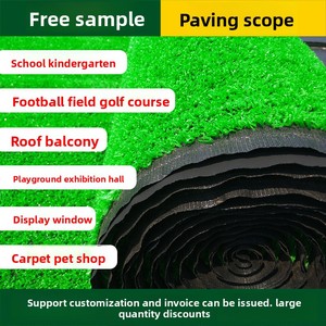 Искусственный газон для детских площадок, имитация травы, зеленый ковер для улицы, модель 010, пластиковое декоративное покрытие - Product Image 3
