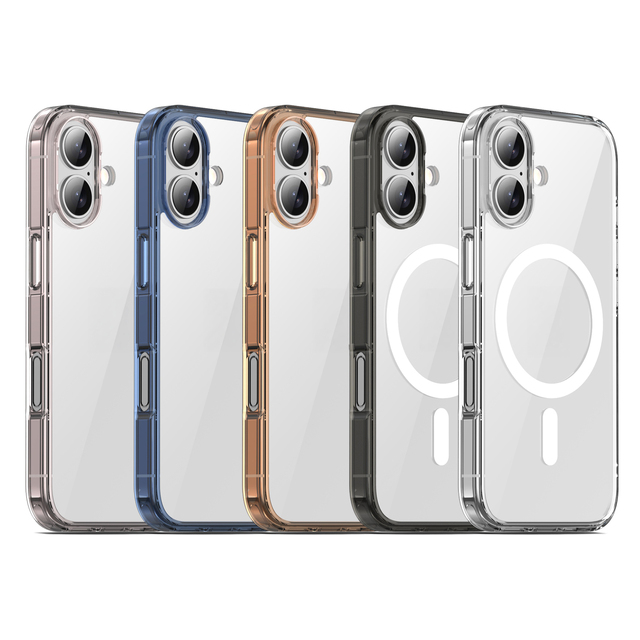 Magnetic Clear Hybrid TPU+PC Anti-Yellowing Shockproof Slim Mobile Phone Case for 17