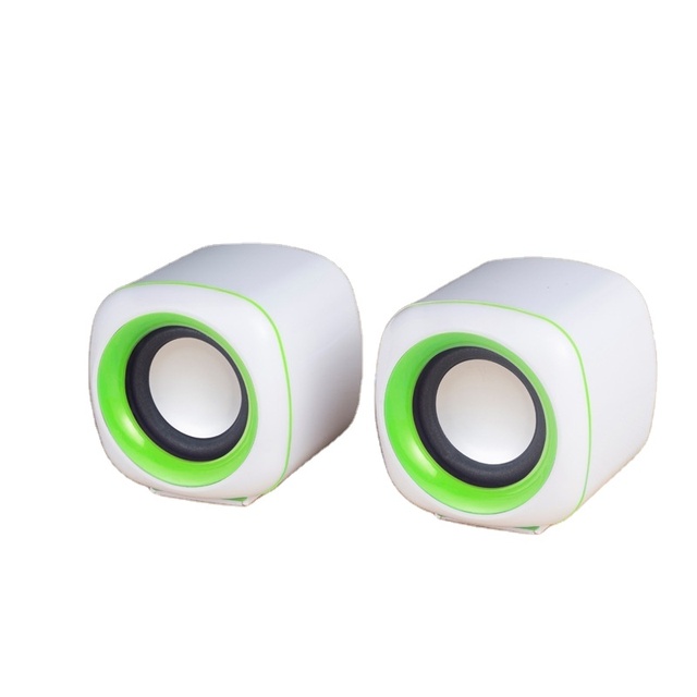 New Arrival USB Mini Speaker With 3.5mm Jack Plug and Play Desktop Loudspeaker Metal Look Design for Student Dormitory