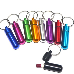 Mini kim loại Viện trợ đầu tiên Keychain Pill hộp kim loại viên nang với vòng chìa khóa mới xách tay không thấm nước Mini Nhôm Pill trường hợp - Product Image 1