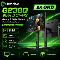 Monitor Gaming QHD de 23.8 Pulgadas con Panel IPS, Frecuencia de Actualización de 100Hz, Soporte HDR10, LCD de Alto Brillo para PC, Oficina y Escritorio