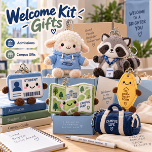 Porte-clés en peluche personnalisés pour le campus, kits <span class=keywords><strong>de</strong></span> bienvenue sur mesure pour les entrées, l'orientation, les dortoirs et les nouveaux étudiants - Product Image 1