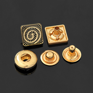Eco Friendly Metal Snap <b>Button</b> Custom Brass Copper Iron Stainless Steel Square Round Shape Garment Fastener For Clothing Bag - Product Image 4