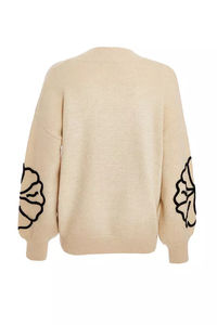 Pullover in <span class=keywords><strong>maglia</strong></span> floreale lavorato a <span class=keywords><strong>maglia</strong></span> con ricamo personalizzato Tengyu maglione oversize Casual invernale da <span class=keywords><strong>donna</strong></span> - Product Image 6