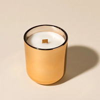 Pot de bougie en verre à fond rond argenté, personnalisé 6oz 8oz 10oz 12oz 14oz or rose avec couvercles en bois et en bambou