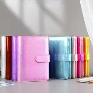 Pelindung keras kulit macaron baru perlengkapan alat tulis notebook binder spiral longgar daun sekolah kantor A5 A6