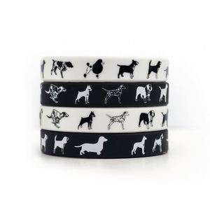 Bracelet en silicone à motif chien, bracelet en caoutchouc pour fête d'animaux, cadeau pour animaux de compagnie, logo personnalisé et bracelet avec vos informations - Product Image 1