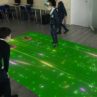 Système de projection interactive au sol pour intérieur, un dispositif interactif proposant une variété de scénarios de jeux au sol interactifs
