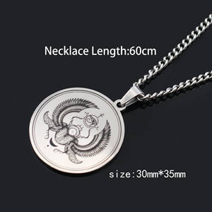 Jingxiang in acciaio inox antico egizio scarabeo diavoli occhio personalizzato retrò titanio Horus collana pendente - Product Image 3