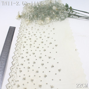 22Cm Rất Ánh Sáng Màu Xanh Màu Xanh Lá Cây Màu Hồng Rất Mỏng Vải Tuyn Thêu Ren Cắt Nhỏ Hoa Chấm Bi Thiết Kế Thêu Ren Cho Đồ Lót - Product Image 4