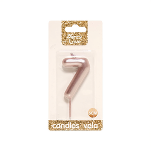Party <b>Love</b> <b>Candles</b> Number 7 Rose Gold 6cm Birthday <b>Candle</b> - Product Image 1