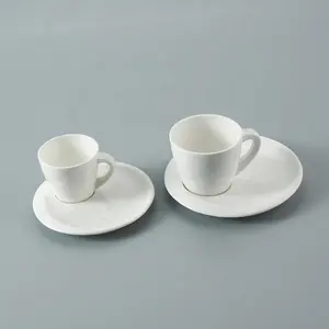 80ml European Classic Pure White Espresso Cups Saucer Sets Cheap Small  Italian Coffee Mug Tasse Bardak