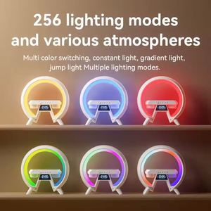 Fasion Mini Portable Audio Loudspeaker Speaker with Wireless Charger <b>LED</b> RGB Lamp Alarm <b>Clock</b> for Mobile Phone Indoor Outdoor - Product Image 5