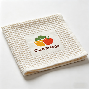 Serviette de cuisine en coton gaufré personnalisée avec logo imprimé, réutilisable, séchage rapide, très absorbante, multi-usages - Product Image 3