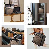 Boîte de présentation de collection d'albums LP en aluminium Boîte de rangement étanche pour disques Boîte de rangement portable pliable Sac en maille OEM/ODM