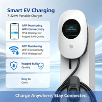 Borne de recharge murale intelligente pour VE 7kW 22kW 32A Triphasée Prise Type 2 EVSE Contrôle APP Wifi Bluetooth Station de recharge domestique pour véhicules électriques