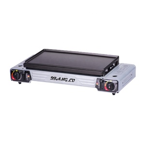 طقم تخييم مزدوج الموقد محمول مع ملحق BBQ ، طباخ غاز البوتان - Product Image 3