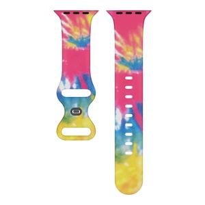 Bracelet de montre en silicone imprimé UV personnalisé OEM avec boucle papillon élastique, imprimé double face, pour Apple Watch 49 mm, 46 mm, 42 mm Ultra - Product Image 2