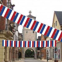 Drapeau à cordes personnalisé France 14x21cm, 20 fanions, guirlande de bannière en gros 650cm, décoration Fête de la Bastille, étanche pour extérieur