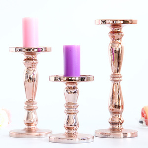 Thiết lập của 3 côn trụ cột nến thủy tinh đứng chủ sở hữu hình trụ nhỏ bảng trung tâm cho nhà đám cưới Dinning in thiết kế - Product Image 3