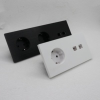 Prise murale double en aluminium pour panneau électrique français et prise de courant UE/US pour module de prise Vimar ou Legrand