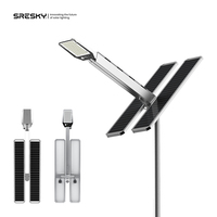 Lampadaires solaires extérieurs étanches IP65 Sresky, lampadaire solaire intégré avec télécommande