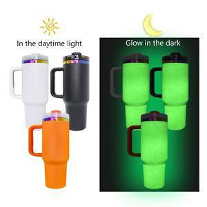 Gobelet lumineux personnalisé avec logo H2.0, plaqué arc-en-ciel, 40 oz, pour Halloween, blanc, noir, orange à vert - Product Image 1