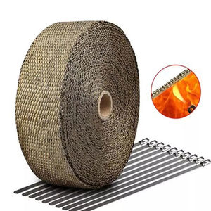 Rouleau de bande thermique pour échappement, en fibre de verre, titane, noir, rouge, vert et Orange, pare-chaleur avec attaches en acier inoxydable, pour moto - Product Image 6